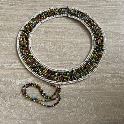 Collana africana Masai girocollo perline