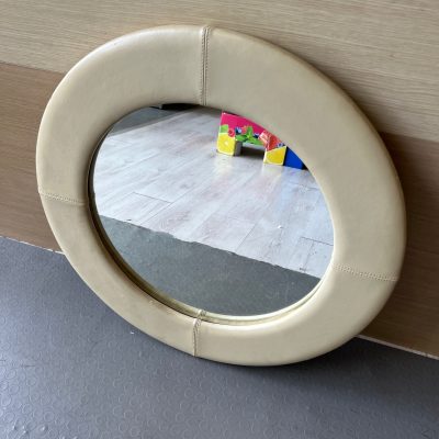 Specchio rotondo ecopelle