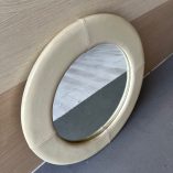 Specchio rotondo ecopelle