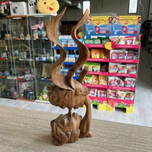 Scultura bacio tra amanti legno