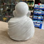 Statua Buddha Ceramica Bianca Oro