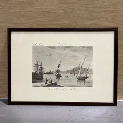 Acquaforte Veduta del porto di Palermo
