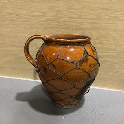 Anfora Antica Terracotta Smaltata Ferro
