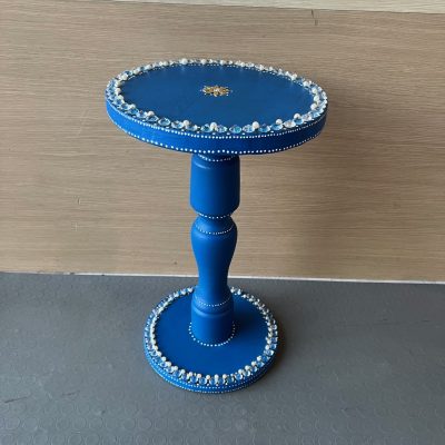 Portavaso Blu Legno Dipinto
