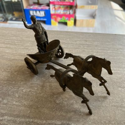 Statua Biga Cavalli Ottone