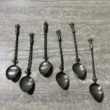 6 Cucchiaini Antichi Silver Plated