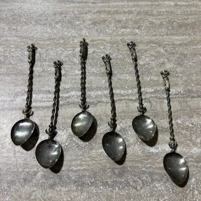 6 Cucchiaini Antichi Silver Plated