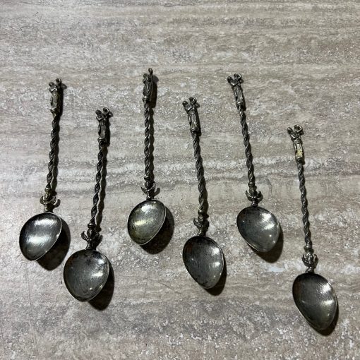 6 Cucchiaini Antichi Silver Plated