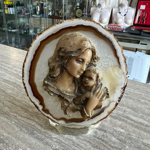 Madonna Bambino Lastra Minerale