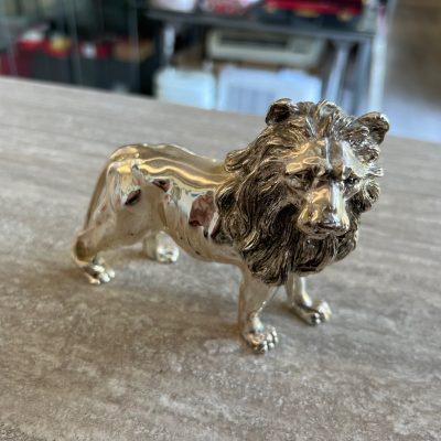 Statuetta Leone Laminato Argento