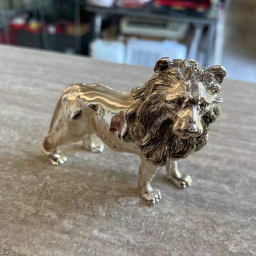 Statuetta Leone Laminato Argento