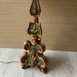Coppia Lampade Su Torcieri Antichi Legno Dorato