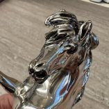 Statua Cavallo Laminato Argento Vibec