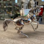 Statua Cavallo Laminato Argento Vibec