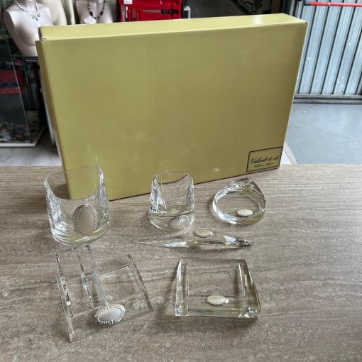 6 Accessori Scrivania Plexiglass Argento Valenti