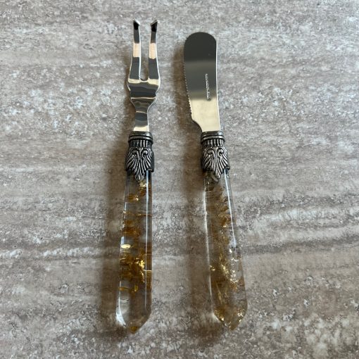 2 Posate Pagliuzze Oro