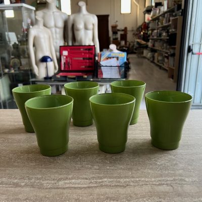 6 Bicchieri Ceramica Bormioli Verdi