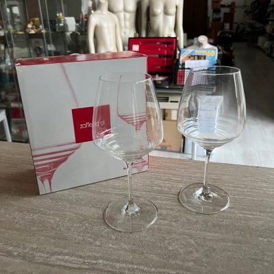2 Calici Soffiati Vetro Sonoro Zafferano