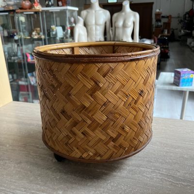 Cesto Rattan Con Rotelle