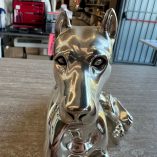 Statua Cane Laminata Argento Marcello Giorgio