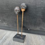Statuetta Coppia Maschere Bronzo