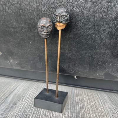 Statuetta Coppia Maschere Bronzo