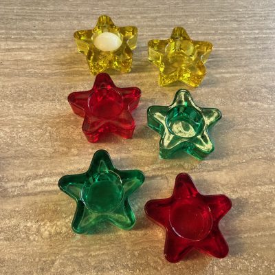 6 Stelle Portacandela Vetro