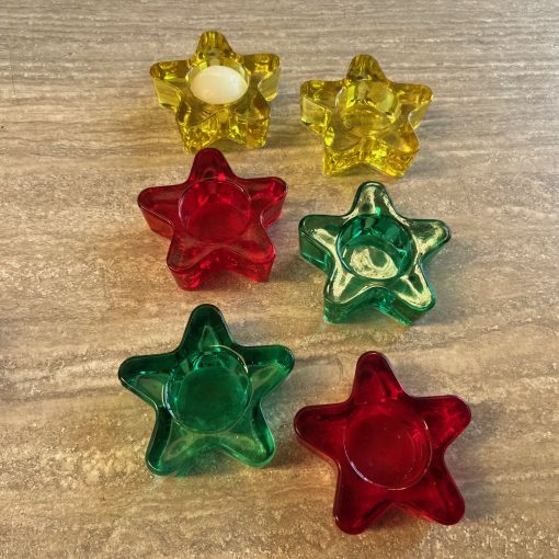 6 Stelle Portacandela Vetro