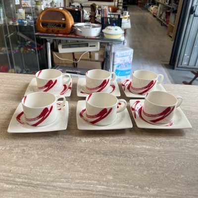 6 Tazze Paint It Red Royal Fine China