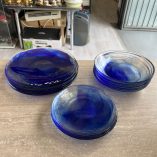 Servizio 18 Piatti Vetro Sfumature Blu