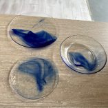 Servizio 18 Piatti Vetro Sfumature Blu