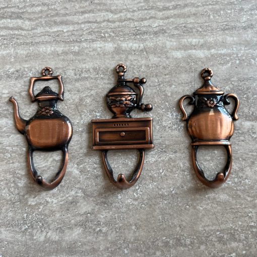 Set 3 Appendini Cucina Bronzo