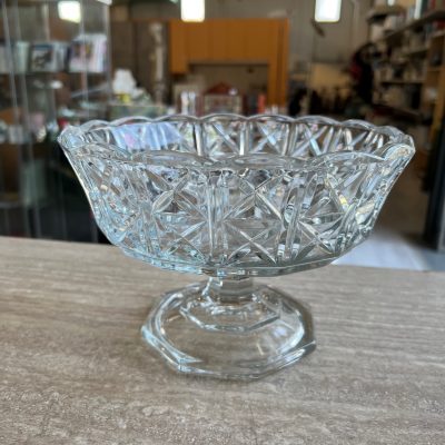 Alzata Portafrutta Vetro Lavorato