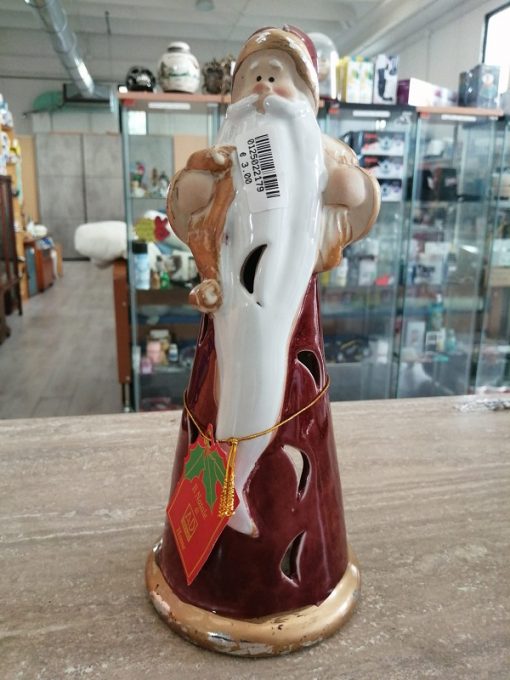 Portacandela Babbo Natale Ceramica Ad Trend