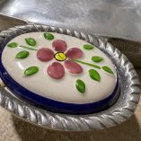 Vassoio Peltro Ceramica Messicano