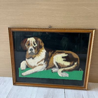 Quadro Ricamato Cane Quadro Ricamato Cane