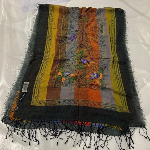 Sciarpa Ricamata A Mano Pois