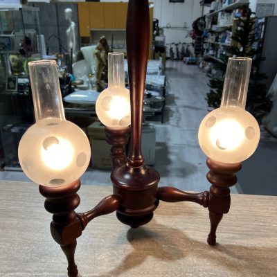 Lampadario Legno Vintage