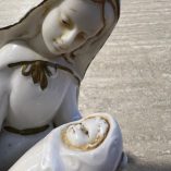 Statuetta Porcellana Antica Madonna Gesu Bambino