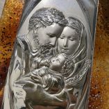 Icona Sacra Famiglia Argentata Vetro Murano