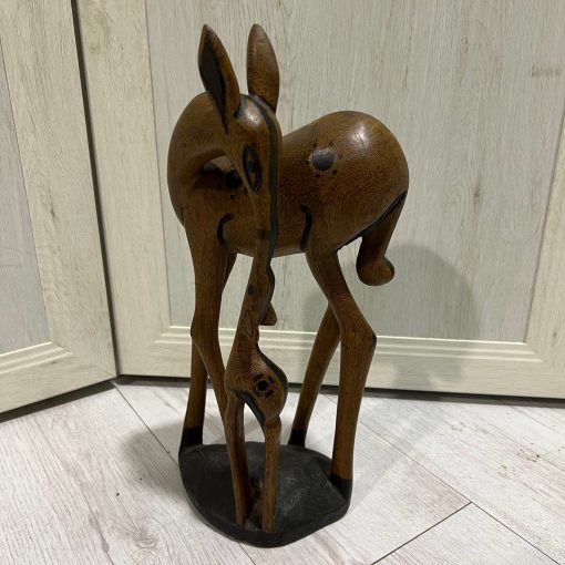 Statua Legno Cerbiatti