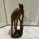 Statua Legno Cerbiatti