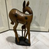 Statua Legno Cerbiatti