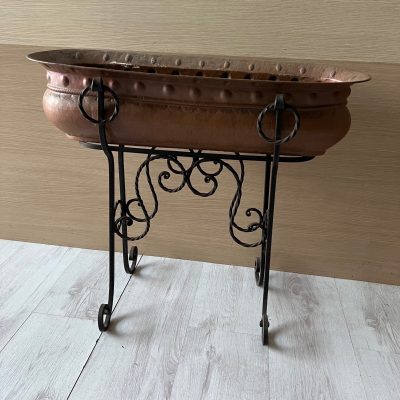 Fioriera Rame Base Ferro Battuto Fioriera Rame Base Ferro Battuto