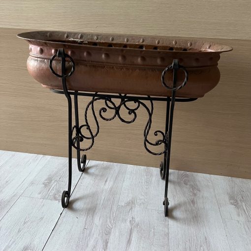 Fioriera Rame Base Ferro Battuto