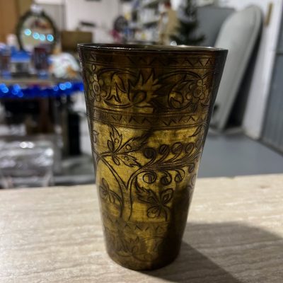 Bicchiere Metallo Argentato Lassi Indiano