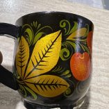 Coppia Tazzine Legno Russe Khokhloma