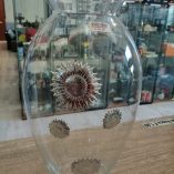 Vaso Vetro Con Inserti Laminati Argento