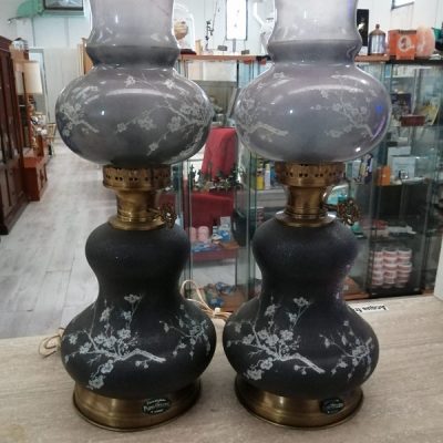 Coppia lampade ottone vintage