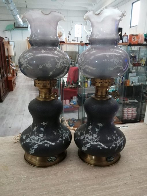 Coppia lampade ottone vintage